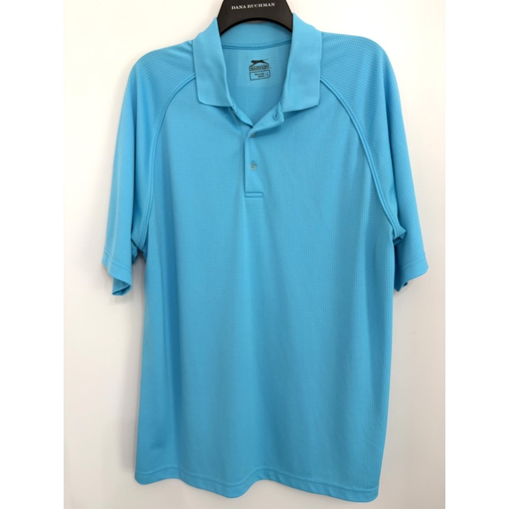 Slazenger Men's Golf Polo Waffle Knit Shirt Performance Poly Short Sleeve